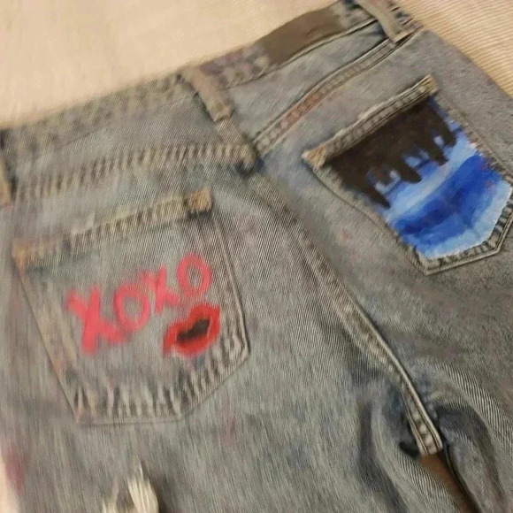 Carmar denim painted distressed jeans - Picture 7 of 8